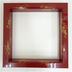 画像2: 道場宗廣造　朱塗四季の花蒔絵炉縁（共箱） (2)