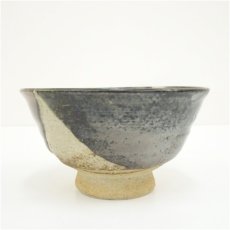 画像4: 河井武一造　灰釉掛分茶碗（共箱） (4)