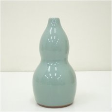 画像3: 京焼　米沢久造　青磁瓢花入（共箱） (3)