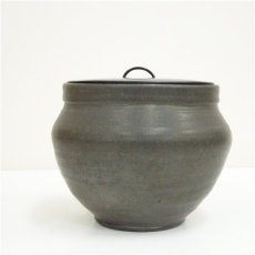 画像3: 一友窯　猪飼眞吾造　自然黒釉水指（共箱） (3)