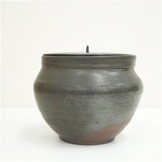 画像4: 一友窯　猪飼眞吾造　自然黒釉水指（共箱） (4)