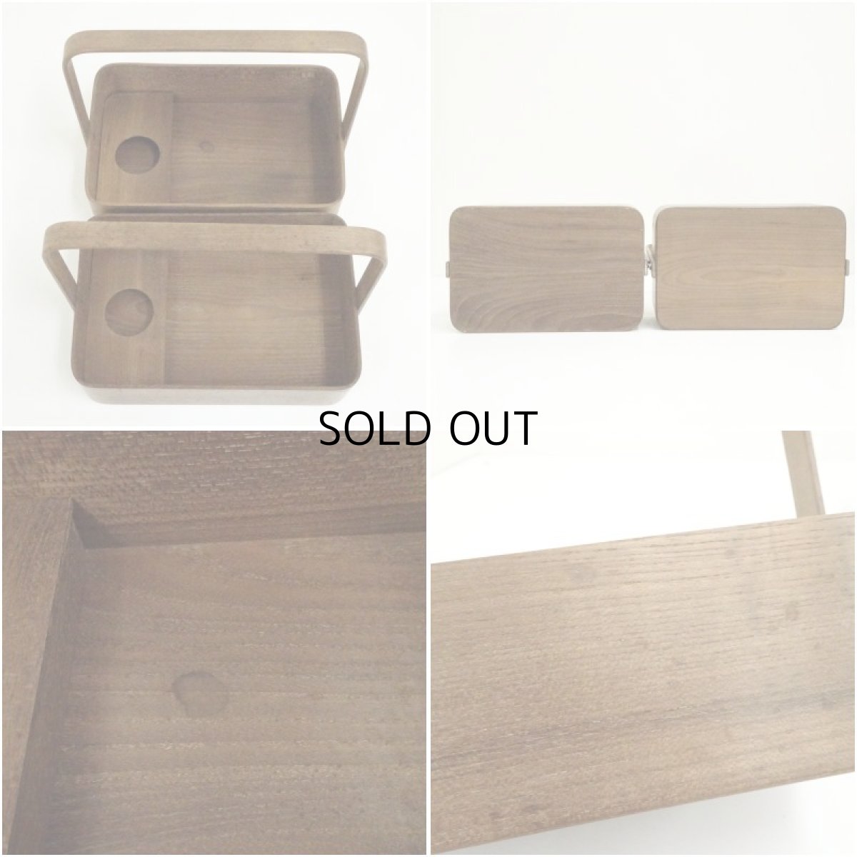 画像6: 木地手付莨盆2組揃（保護箱） (6)