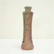 画像4: 信楽焼　紫行造　耳付茶花入（共箱） (4)