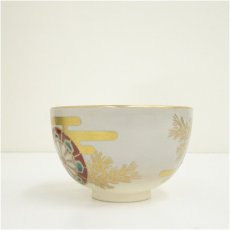 画像4: 京焼　橋本紫雲造　色絵御所車車輪文茶碗（箱付） (4)