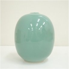 画像4: 葵窯　井上壽博（寿博）造　青磁壷（共箱） (4)