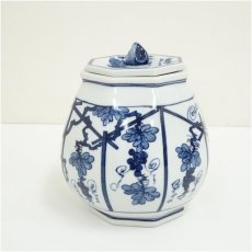 画像2: 京焼　手塚景雲造　染付葡萄棚水指（共箱） (2)