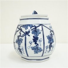 画像3: 京焼　手塚景雲造　染付葡萄棚水指（共箱） (3)