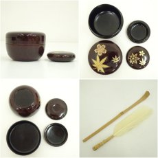 画像10: 溜塗茶箱セット (10)