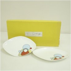 画像1: ノリタケ　フランクロイドライト　菱形プレート2客（箱付） (1)