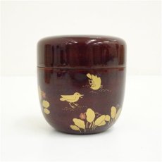 画像3: 田中宗凌造　菫に雲雀溜中棗（共箱） (3)