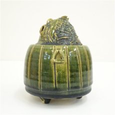 画像4: 白山窯　山田正和造　織部獅子香炉（共箱） (4)