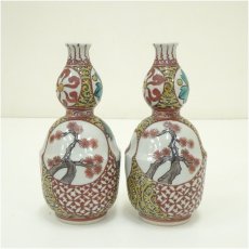 画像4: 九谷焼　加州聖城窯　堀江青光造　丸紋瓢徳利（共箱） (4)