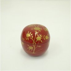 画像2: 田中宗凌造　枇杷に千鳥丸棗（共箱） (2)