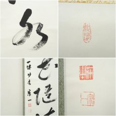 画像6: 一休寺　田辺宗一筆　「落花随流水」一行書　肉筆紙本掛軸（共箱） (6)