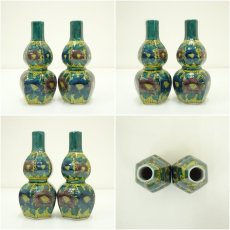 画像8: 九谷焼　玉峰造　六角牡丹文酒器揃（共箱） (8)