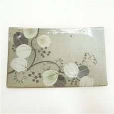 画像4: 益子焼　村田浩造　糠釉鉄絵銅彩山帰来文板皿（共箱） (4)