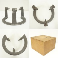 画像7: 京焼　桂窯造　赤楽瓶掛（鉄五徳付）（共箱） (7)