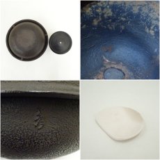 画像10: 釜師　道彦造　唐銅朝鮮風炉釜（銀ツマミ）（共箱） (10)