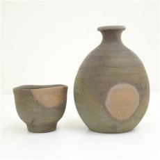 画像3: 信楽焼　松本勝哉造　備前徳利・ぐい呑（共箱） (3)