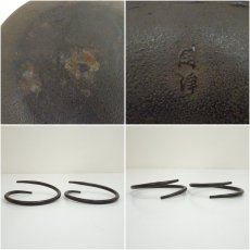 画像8: 釜師　山本閑浄造　松地紋真形釜（釜鐶付）（共箱） (8)