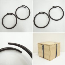 画像9: 釜師　山本閑浄造　松地紋真形釜（釜鐶付）（共箱） (9)