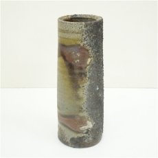 画像2: 備前焼　後藤岳水造　筒花生（共箱） (2)