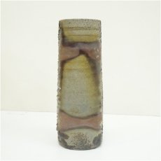 画像4: 備前焼　後藤岳水造　筒花生（共箱） (4)