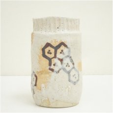 画像3: 長谷川青峰造　志野掛花入（共箱） (3)