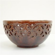 画像3: 大樋焼　大樋長阿弥造　七宝透菓子鉢（共箱） (3)