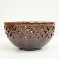 画像4: 大樋焼　大樋長阿弥造　七宝透菓子鉢（共箱） (4)