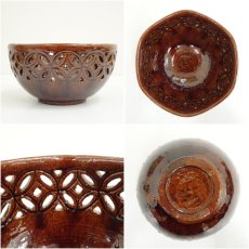 画像6: 大樋焼　大樋長阿弥造　七宝透菓子鉢（共箱） (6)