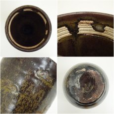 画像6: 水野鉐一造　鉄釉花入（共箱） (6)