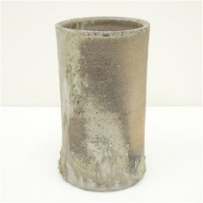 画像2: 佐藤けい（火圭）造　灰被り筒花瓶（共箱） (2)