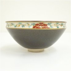 画像4: 色絵牡丹唐草天目茶碗 (4)