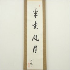 画像2: 植松雅道筆　半生風月　肉筆紙本掛軸（共箱） (2)