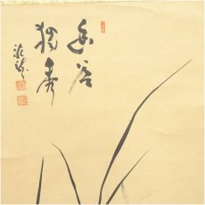 画像3: 円福寺　井沢寛州（泥龍窟）筆　蘭図　肉筆紙本掛軸（共箱） (3)