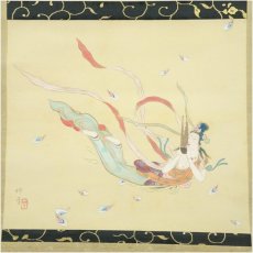 画像2: 山口草平筆　天女図　肉筆絹本掛軸（保護箱） (2)