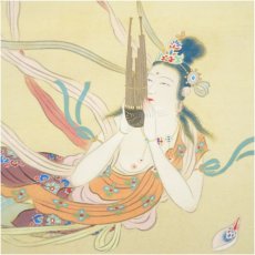 画像3: 山口草平筆　天女図　肉筆絹本掛軸（保護箱） (3)