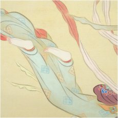 画像4: 山口草平筆　天女図　肉筆絹本掛軸（保護箱） (4)