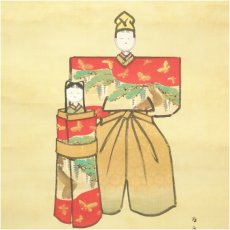 画像4: 鈴木百年筆　立雛　肉筆絹本掛軸（共箱） (4)