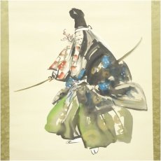 画像3: 月岡耕漁筆　能　箙　肉筆絹本掛軸（保護箱） (3)