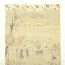 画像3: 江戸後期　芭蕉涅槃図　肉筆絹本掛軸（近藤金羅識箱・二重箱） (3)