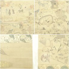 画像6: 江戸後期　芭蕉涅槃図　肉筆絹本掛軸（近藤金羅識箱・二重箱） (6)