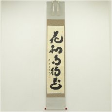 画像1: 大徳寺　小林太玄筆　「花知鳥待花」一行書　肉筆紙本掛軸（共箱） (1)