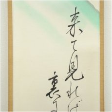 画像4: 廣本進筆　花の山画賛　俳句　肉筆紙本掛軸（共箱） (4)