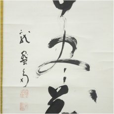画像4: 妙心寺派　龍澤寺　中川宋淵筆　「無尽蔵」一行書　肉筆紙本掛軸（保護箱） (4)