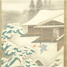 画像4: 昭和期　親鸞聖人御石枕図　肉筆絹本掛軸（共箱） (4)