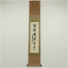 画像1: 大徳寺　橘宗義（了庵）筆　「秋蟲々深草中」一行書　肉筆紙本掛軸（保護箱） (1)