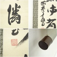 画像7: 大徳寺　橘宗義（了庵）筆　「徳不孤必有隣」一行書　肉筆紙本掛軸（保護箱） (7)