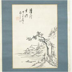 画像3: 江戸後期　徐雨亭筆　山水・平野五岳筆　水仙　肉筆紙本掛軸 (3)